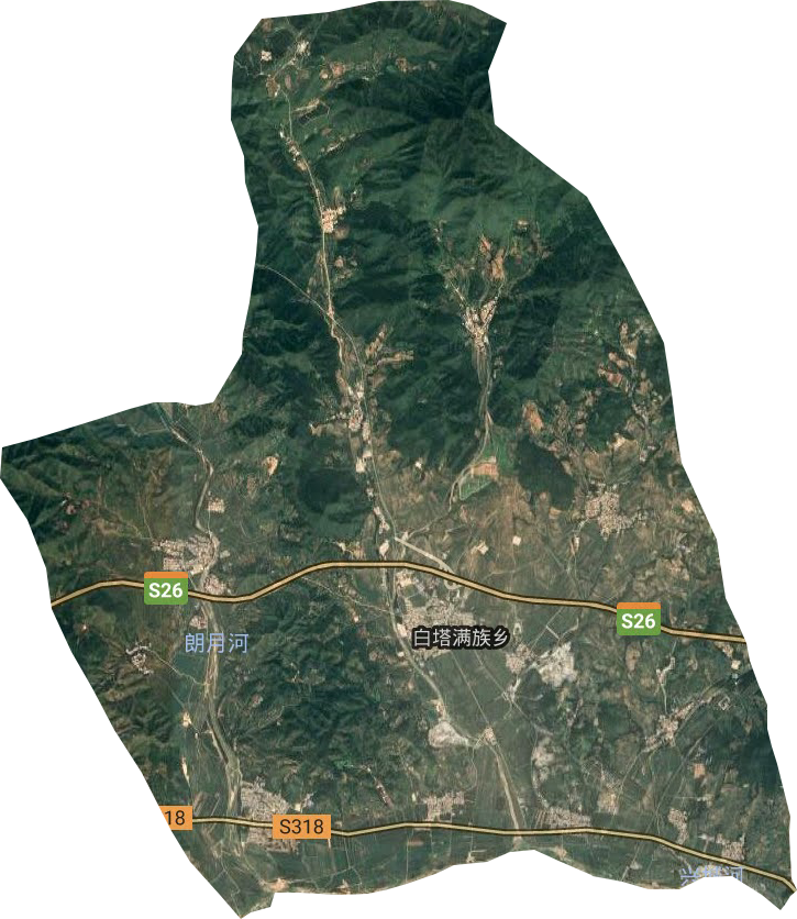 白塔滿族鄉衛星圖