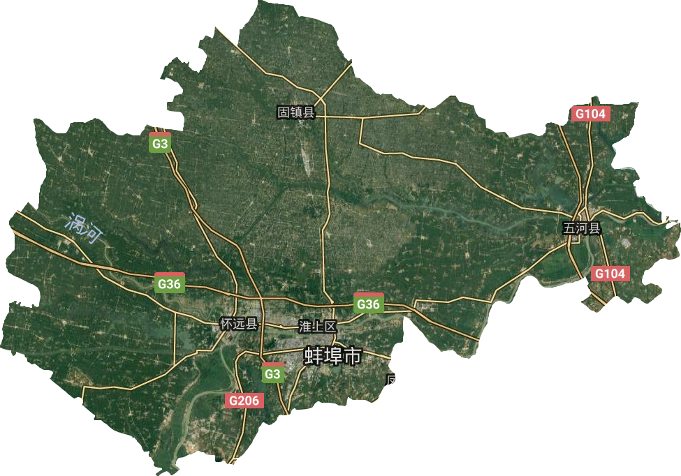 蚌埠市衛(wèi)星圖