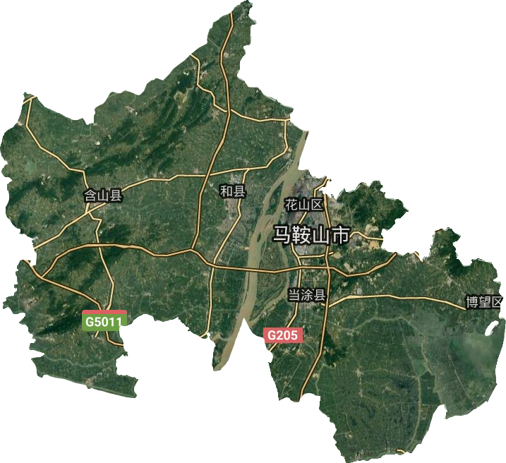 馬鞍山市衛星圖