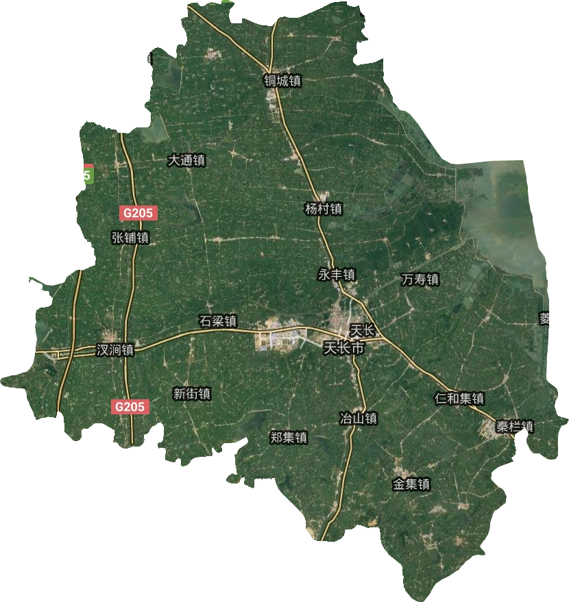 天長市衛星圖