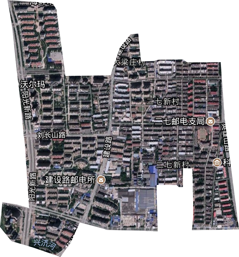 二七街道衛星圖