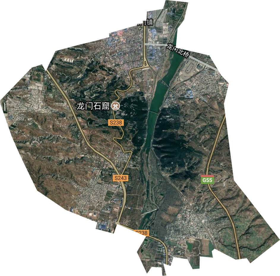 龍門石窟街道衛星圖
