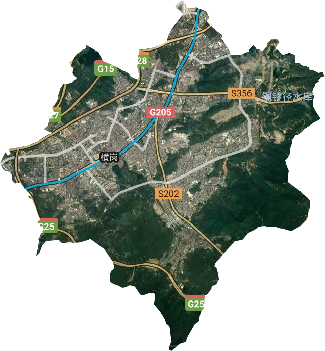 橫崗街道衛星圖