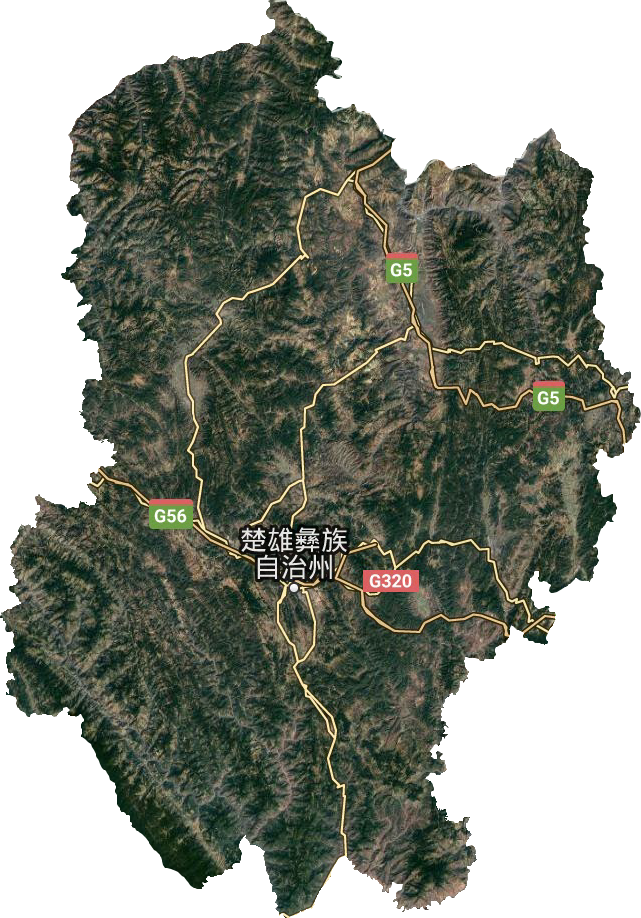 楚雄彝族自治州衛星圖