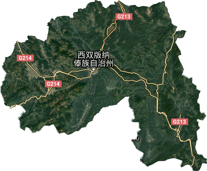 西雙版納傣族自治州衛(wèi)星圖