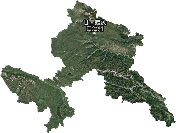 甘南藏族自治州衛星圖
