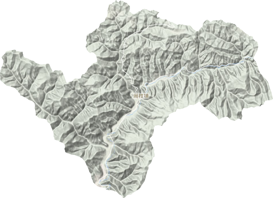 鬧枝鎮(zhèn)地形圖
