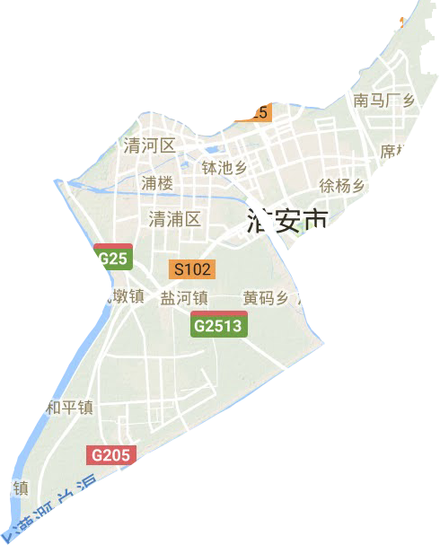 清江浦區(qū)地形圖