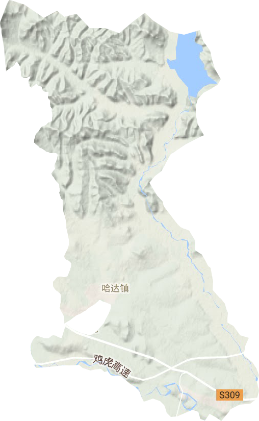 哈達鎮地形圖