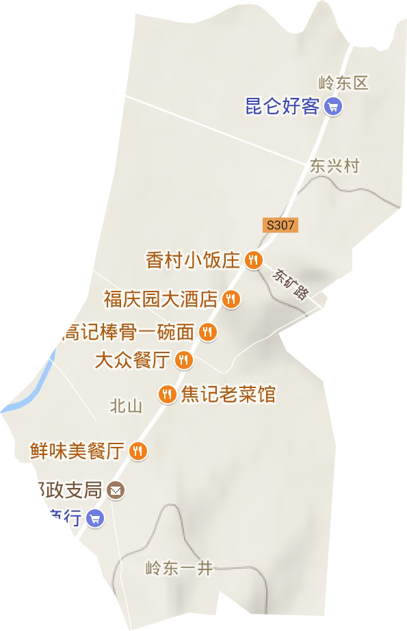 北山街道地形圖