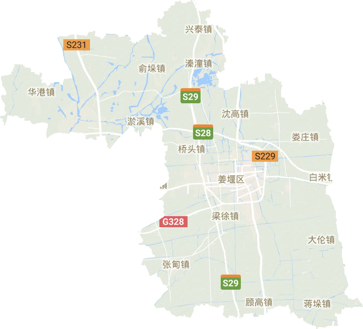 姜堰區地形圖