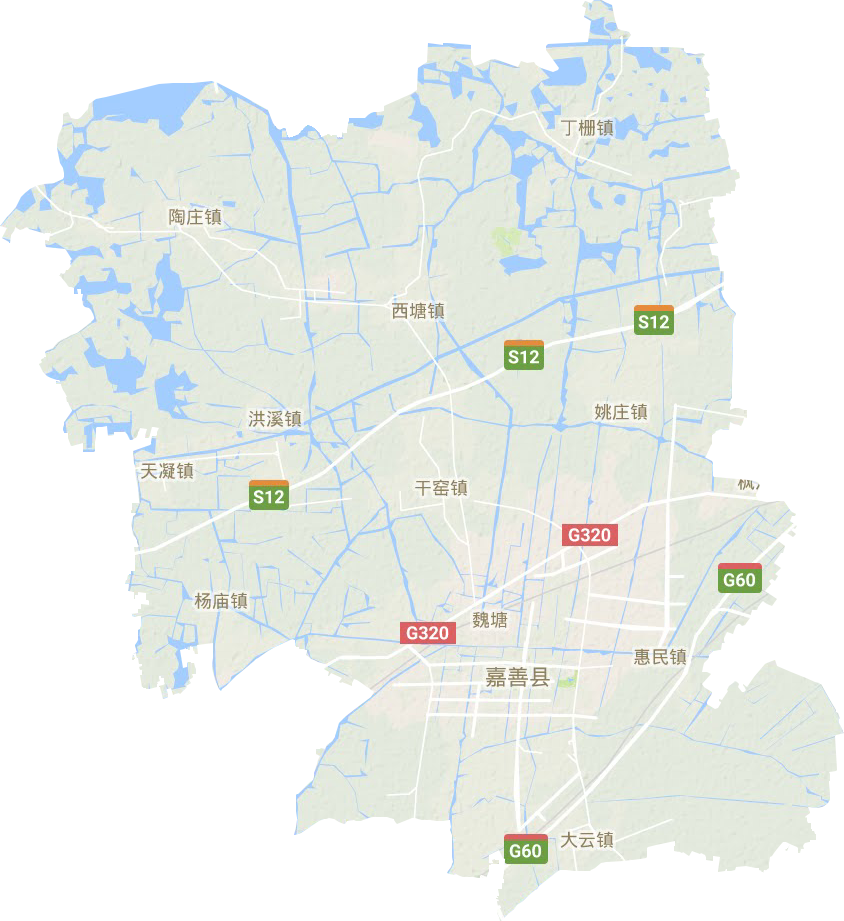 嘉善縣地形圖