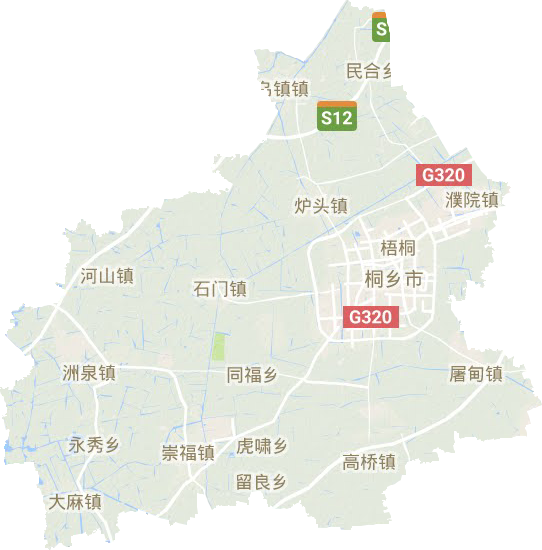 桐鄉市地形圖