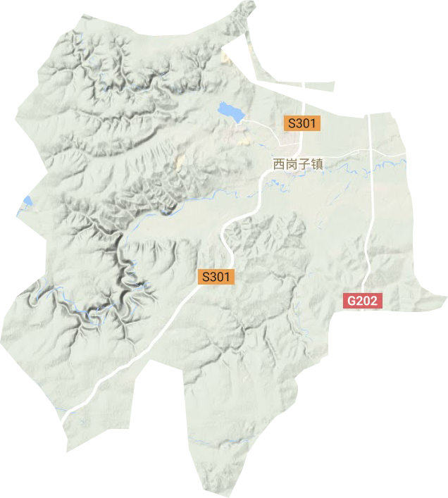 西崗子鎮地形圖