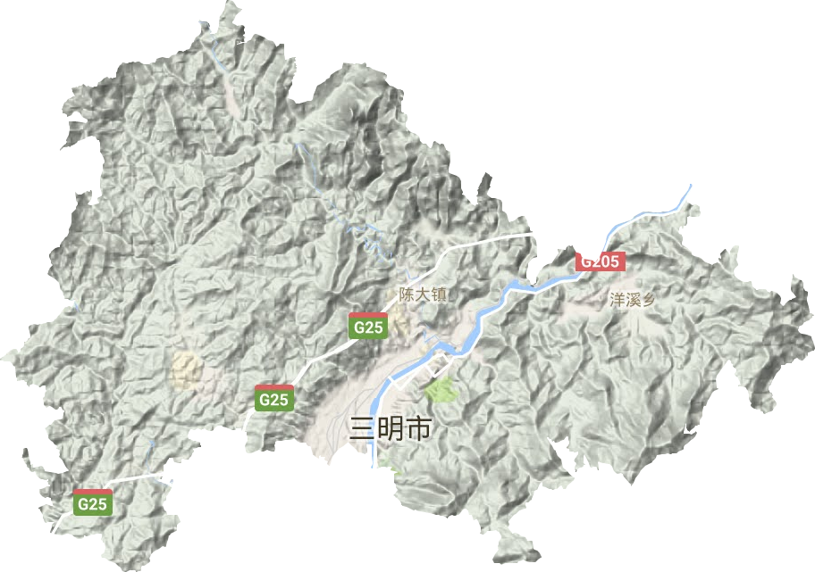 梅列區地形圖