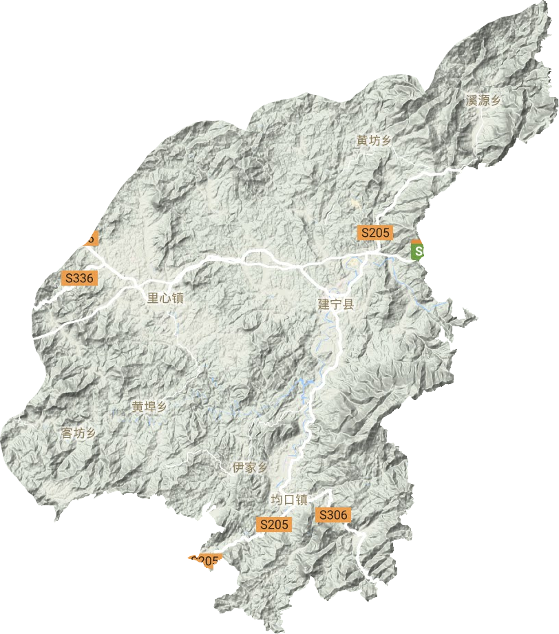 建寧縣地形圖