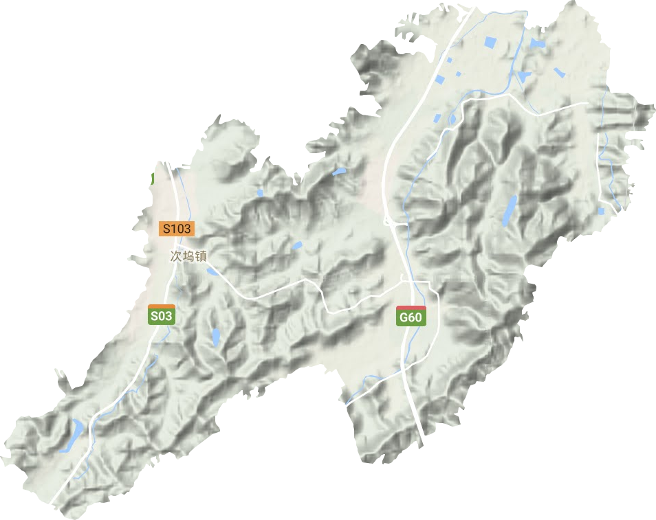 次塢鎮地形圖