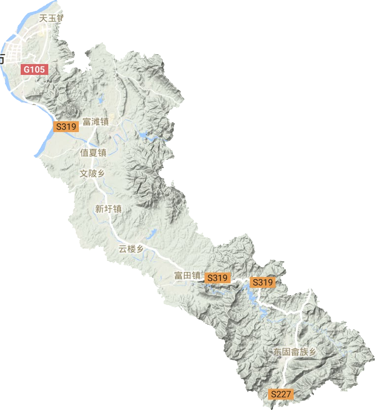 青原區(qū)地形圖
