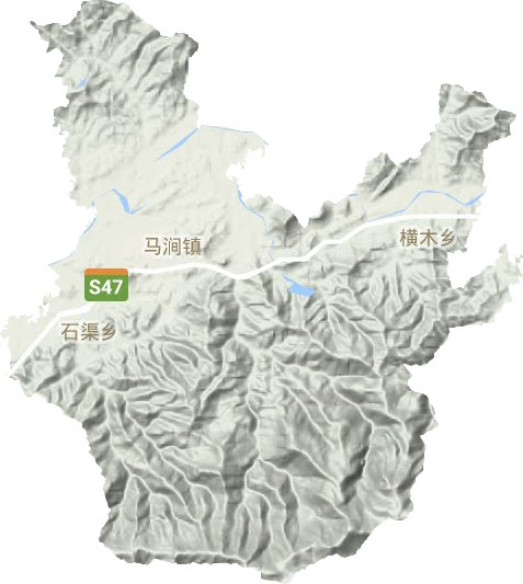 馬澗鎮地形圖