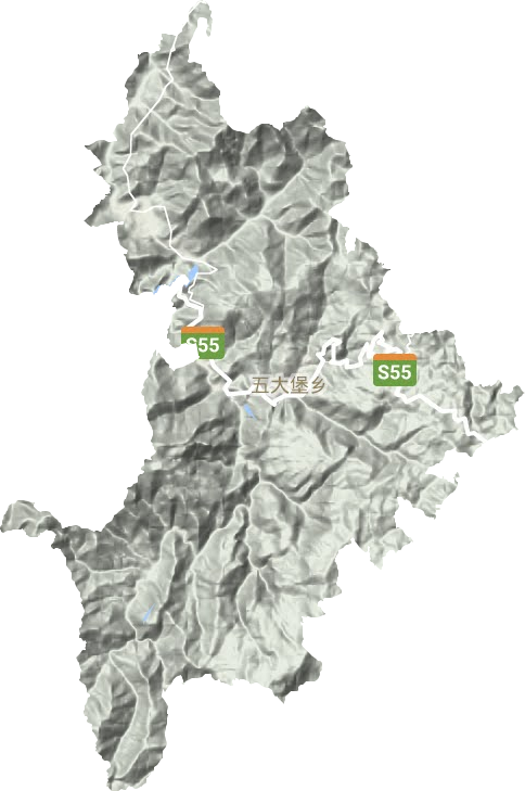 五大堡鄉(xiāng)地形圖