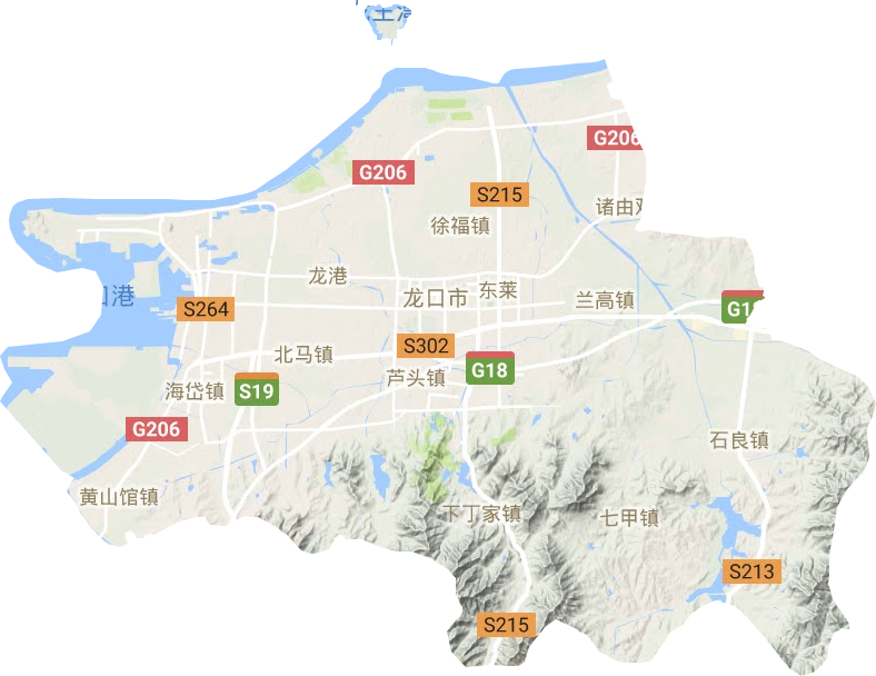 龍口市地形圖