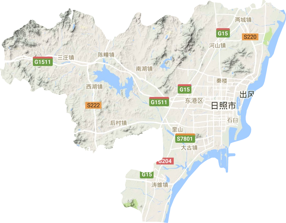 東港區(qū)地形圖