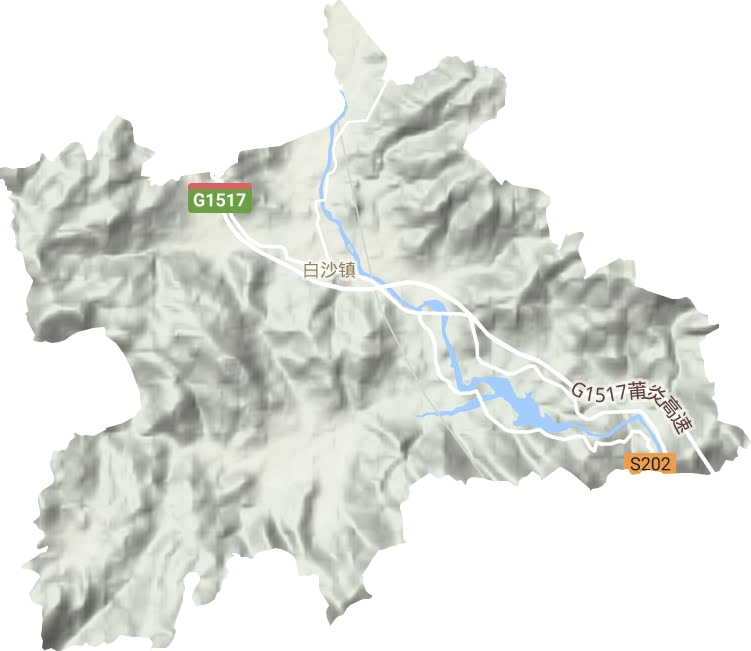 白沙鎮(zhèn)地形圖
