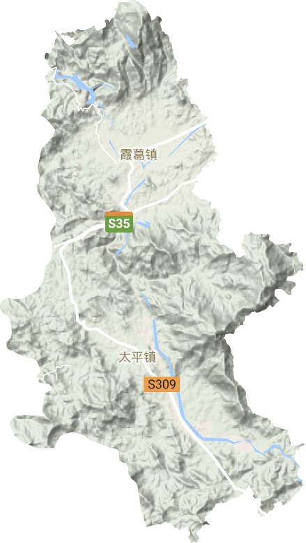 霞葛鎮地形圖