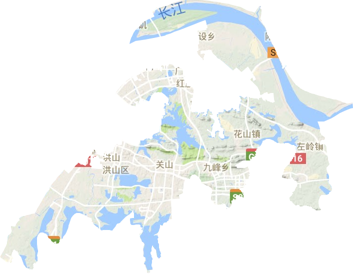 洪山區(qū)地形圖