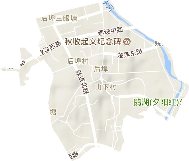 后埠街街道地形圖