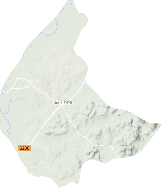 崗上積鎮(zhèn)地形圖