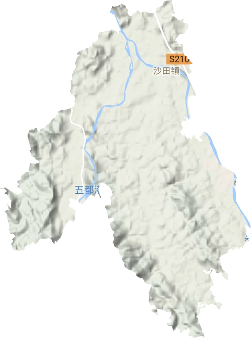 沙田鎮(zhèn)地形圖