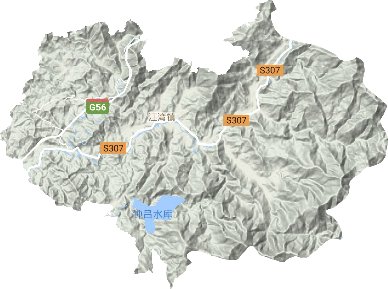 江灣鎮(zhèn)地形圖