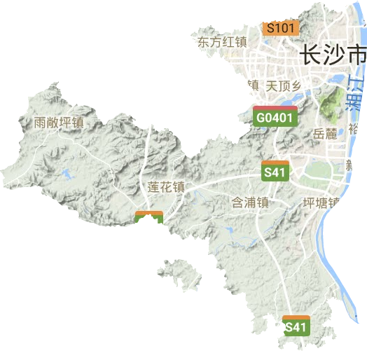 岳麓區(qū)地形圖