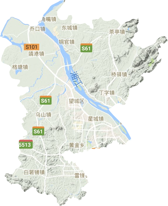 望城區(qū)地形圖