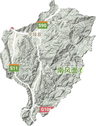 炎陵縣地形圖