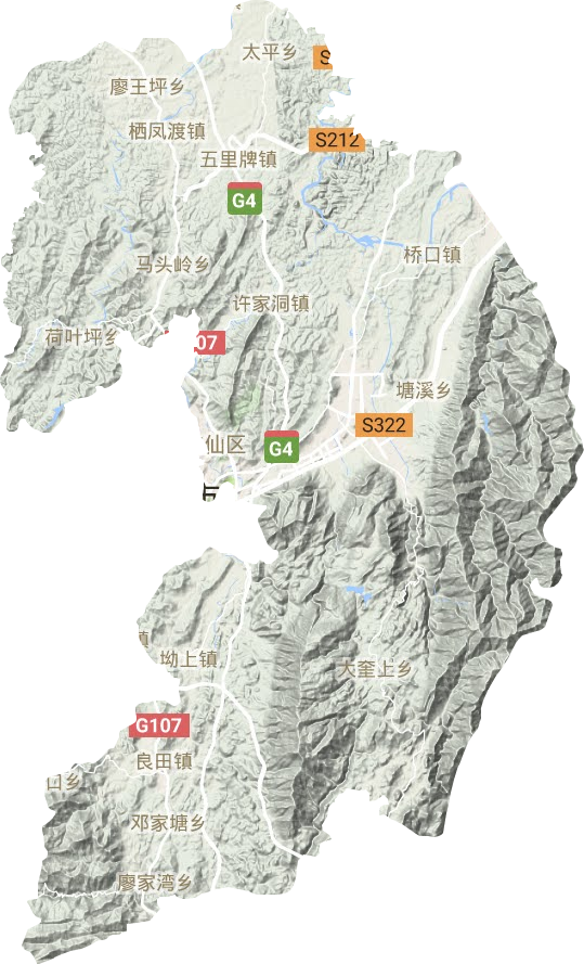 蘇仙區(qū)地形圖