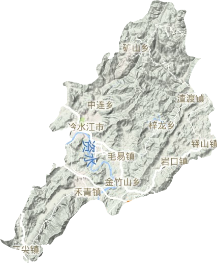 冷水江市地形圖