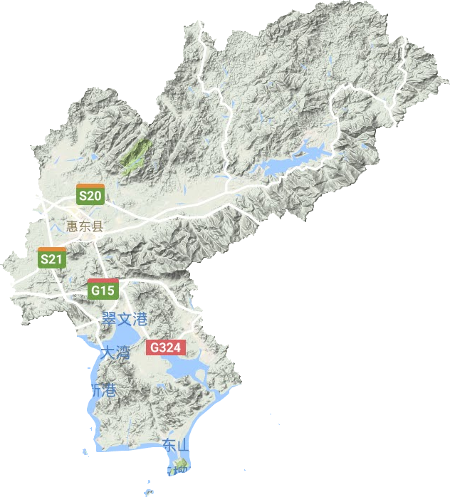 惠東縣地形圖