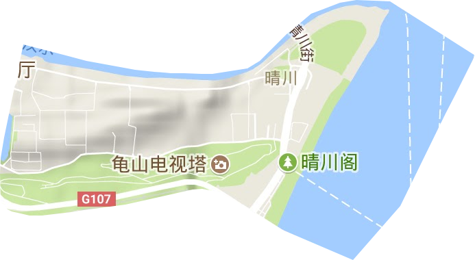 晴川街辦事處地形圖