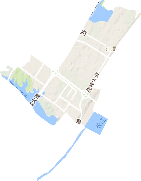 江堤街辦事處地形圖