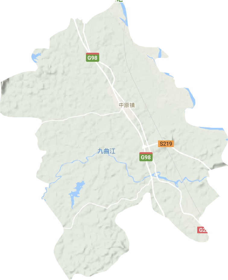 中原鎮(zhèn)地形圖