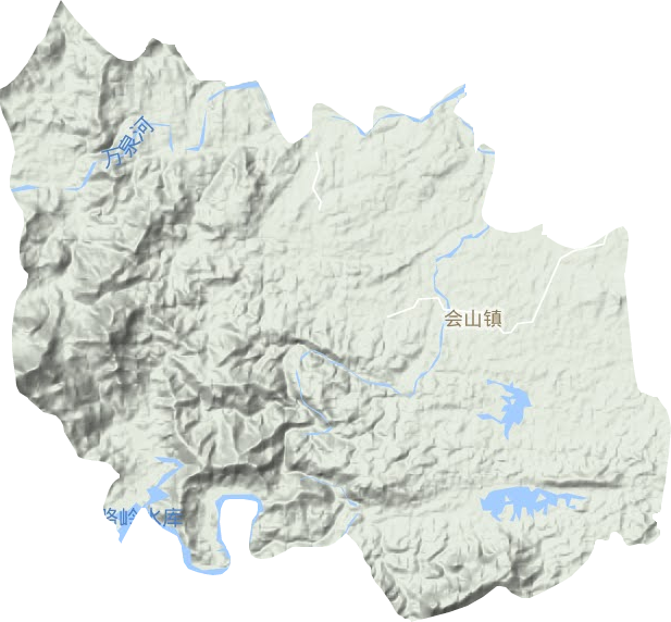會(huì)山鎮(zhèn)地形圖