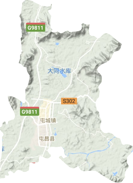 屯城鎮地形圖