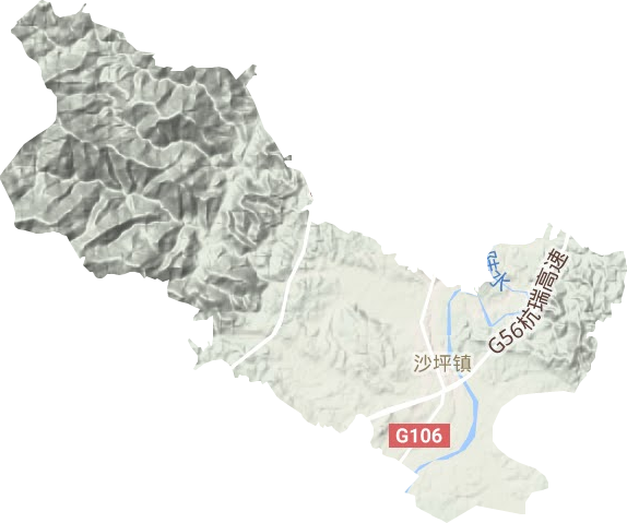沙坪鎮(zhèn)地形圖