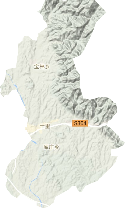 十里（街道）辦事處地形圖