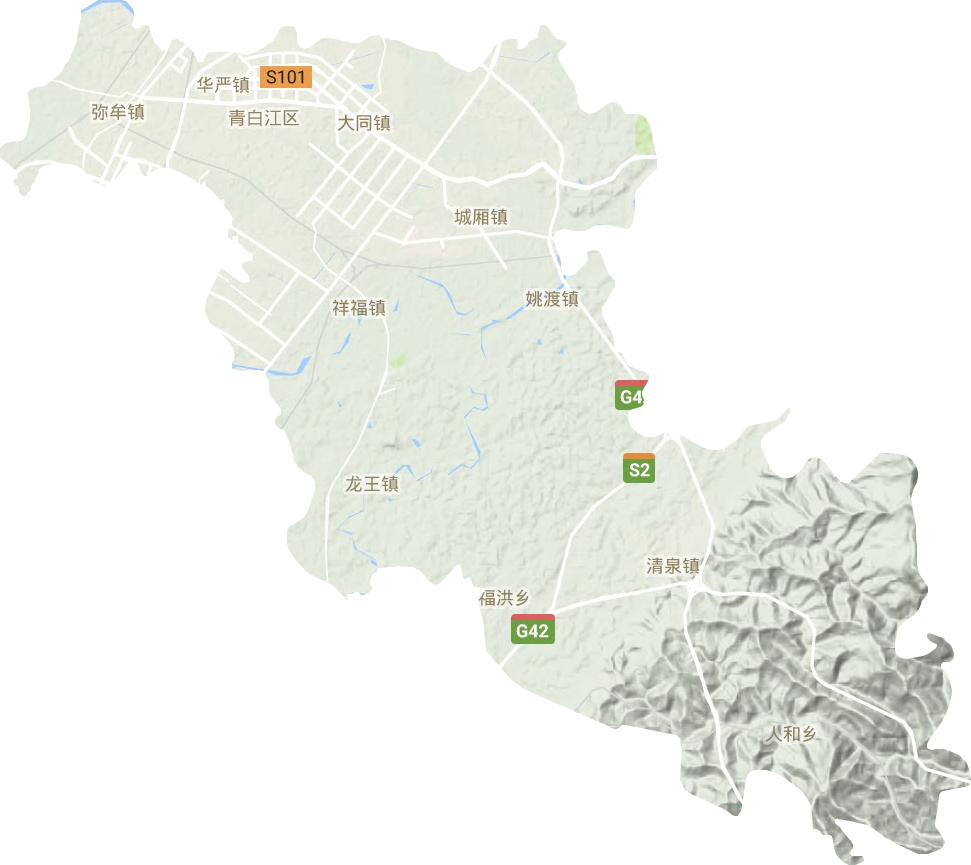 青白江區地形圖