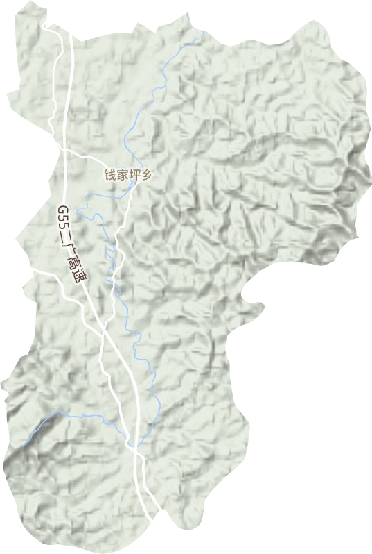 錢家坪鄉地形圖