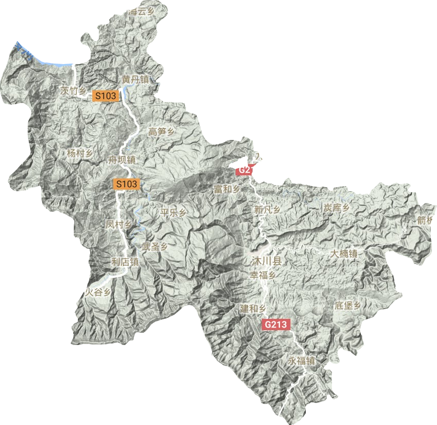 沐川縣地形圖