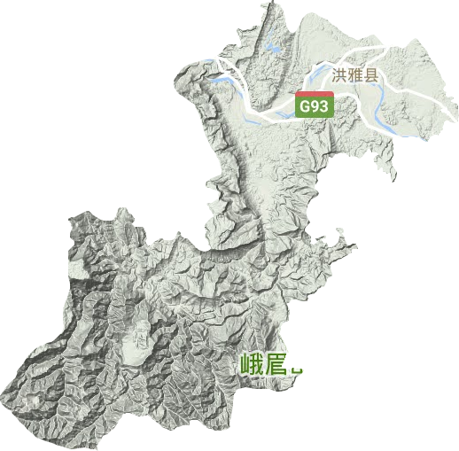 洪雅縣地形圖